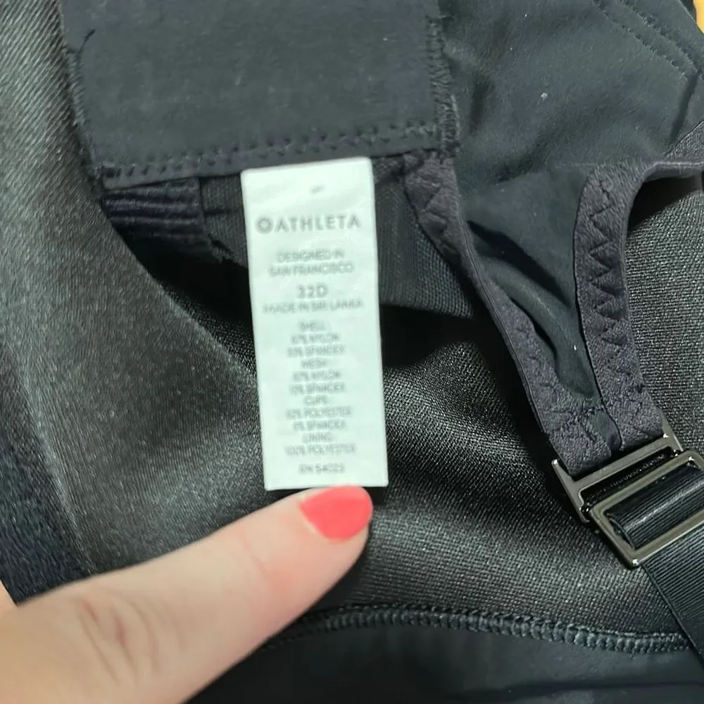 ATHLETA - Glory Bra - Black Underwire Sports Bra sz 32D - Picture 9 of 9